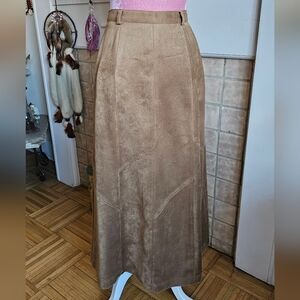 Conrad C Faux Suede Midi Skirt. Boho Skirt. Midi Skirt.